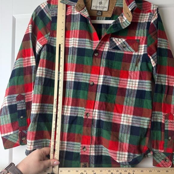 Legendary Whitetails Flannel Shirt Youth Large 14/16 Holiday Plaid Winter Fall - Picture 7 of 12